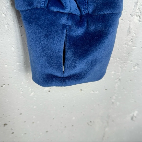 Juicy Couture Sport size XL Blue Velour 1/4 Zip Pullover Thumb Hole Sweatshirt - Picture 8 of 12